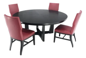 Holly Hunt Large 6' Diameter Round Ebonized Table Oak 4 Chairs Dining Set MINT!