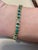 2010s 6 Carat Emerald & 1.5 Carat Diamond Tennis Bracelet 14 Karat Yellow Gold S-Shape For Sale - Image 5 of 18