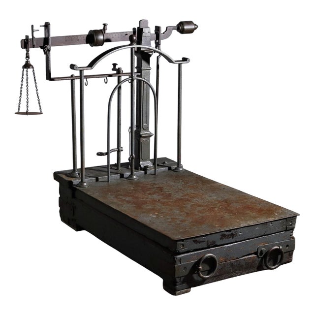 20th Century Iron & Wooden Scale For Sale