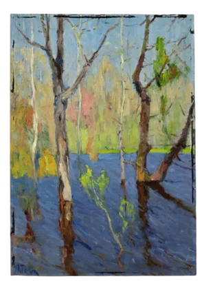 Tolpekin Georgy Vladimirovich, Melt Waters, Oil on Cardboard