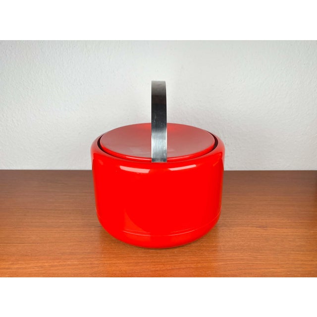 Mid-Century Modern Danish Space Age Red Ice Cooler Bucket by Erik Magnussen for Stelton, 1970s For Sale - Image 14 of 18