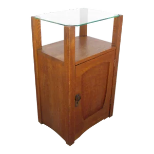 Arts and Crafts Mission Oak Smoker's Table Vice Cabinet by Conrey Davis