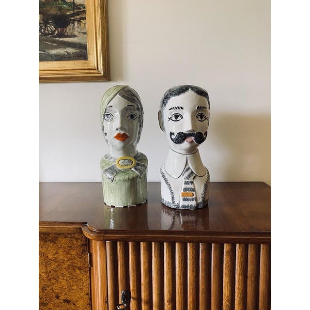 Half Bust Sculptures by Tarcisio Tosin for La Freccia, Vicenza, Italy, 1960s, Set of 2 For Sale - Image 14 of 18
