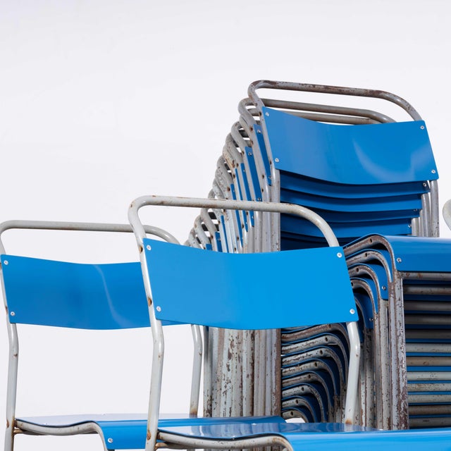 Tubular Metal Outdoor Dining Chairs from Pel Cox, 1950s, Set of 4 For Sale - Image 12 of 18