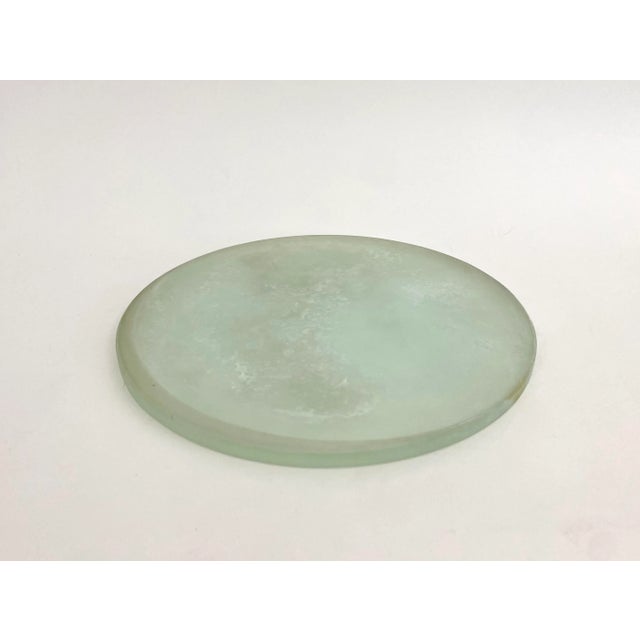 Glass Belgian Salvaged Porthole Glass Charger For Sale - Image 7 of 7