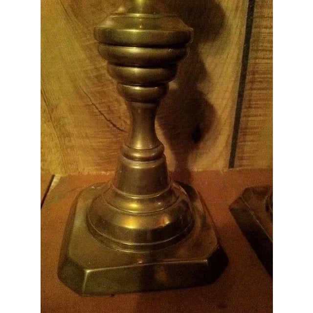 Traditional 11 Inch Push-Up Candlesticks - a Pair For Sale - Image 3 of 8