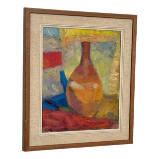 Britta Ringvall, Vase, 1960s, Oil on Canvas, Framed For Sale