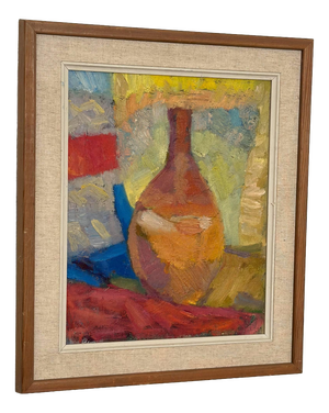 Britta Ringvall, Vase, 1960s, Oil on Canvas, Framed