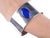 Les Baker (1935-2014) Southwestern sterling and lapis bangle. 8" inside circumference, 1 3/8" wide. Les Baker (1935-2014),...