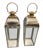 Pair of Vintage Hollywood Regency Style Polished Nickel & Brass Large Floor Lanterns For Sale - Image 4 of 12