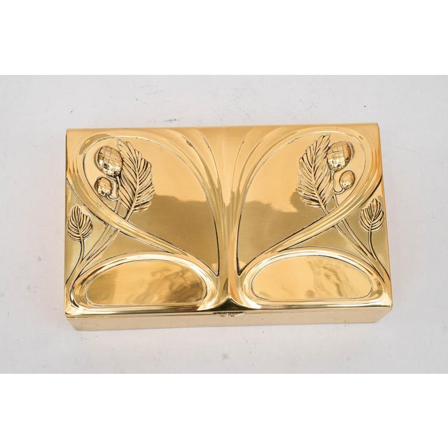 Brown Jugendstil Brass Jewelry Box, Vienna, 1908 For Sale - Image 8 of 12