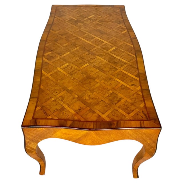 Italian Italian Burlwood Parquetry Coffee Table With Satinwood Inlay For Sale - Image 3 of 13