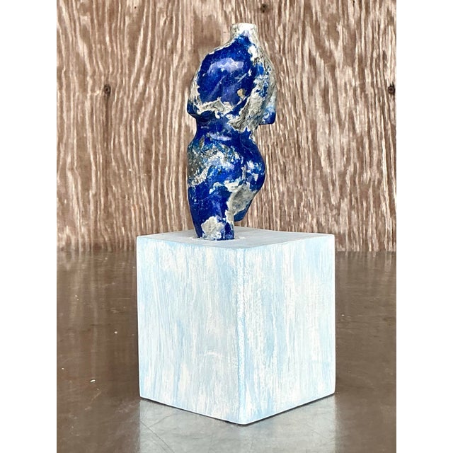 Vintage Boho Carved Stone Female Torso Sculpture For Sale - Image 12 of 12