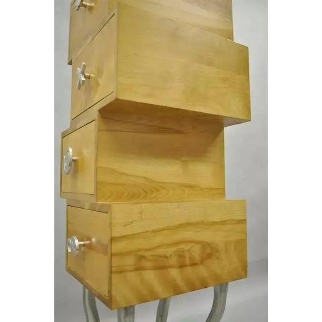 Yellow Late 20th Century Trout Studios Grisette Cabinet Birch Wood Aluminum Post Modern Chest of Drawers For Sale - Image 8 of 9