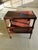 Burnt Umber Tiered Side Table With Leather Top For Sale - Image 8 of 8