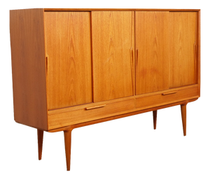 Vintage Danish Teak Highboard by Gunni Oman for Omann Jun Mobelfabrik