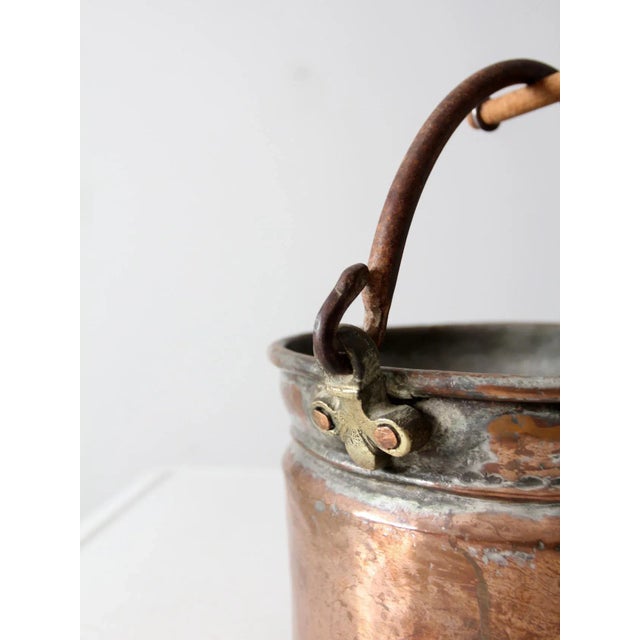 Farmhouse Antique Copper Bucket For Sale - Image 3 of 11