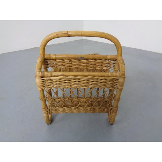 Filigree Rattan Magazine Rack, Germany, 1960s For Sale - Image 11 of 18