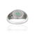 Emerald & Diamond Halo Statement Cocktail Ring in Sterling Silver, Size 7 For Sale - Image 4 of 12