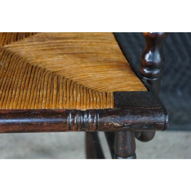 Antique 19th Century Early American Hitchcock Style Mahogany Caned Arm Chair For Sale - Image 17 of 18