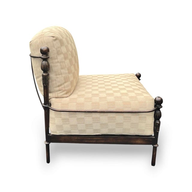 Early 21st Century Attributed Michael Taylor Designs Montecito Armless Chair in Bronzed Aluminum For Sale - Image 5 of 7