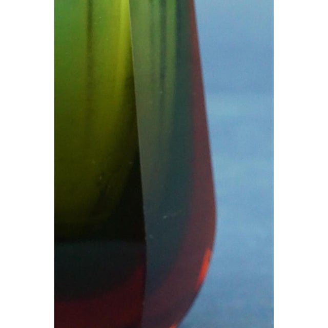 Vintage Green and Red Sommerso Glass Vase from WMF Ikora Krystall, German, 1960s For Sale - Image 15 of 18