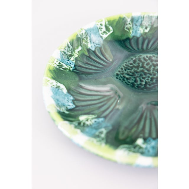 1950s Mid Century French Vallauris Majolica Oyster Plate For Sale - Image 5 of 8