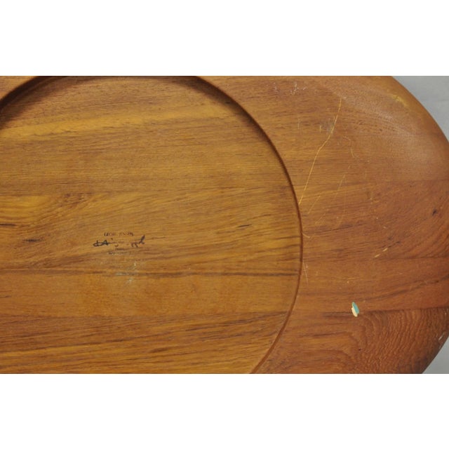 Vintage Mid Century Modern Henning Koppel Georg Jensen Teak Cutting Board Tray For Sale - Image 14 of 16