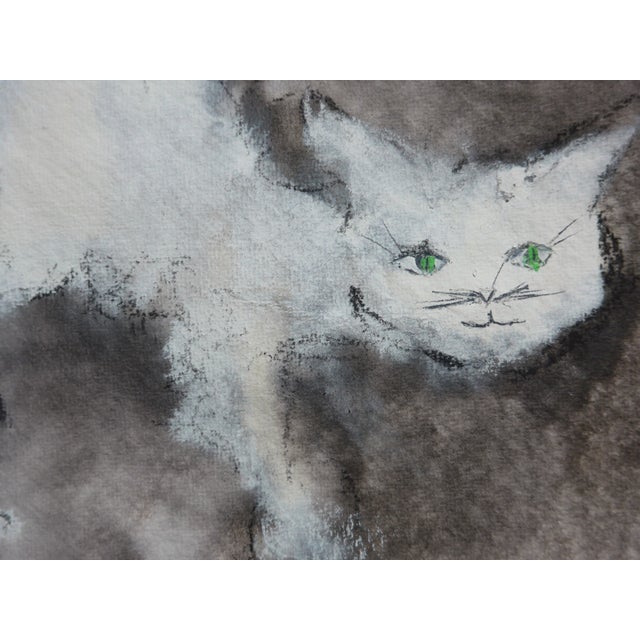 2020s Martha Holden Framed "Kitty" Contemporary Abstract Ink Drawing For Sale - Image 5 of 6