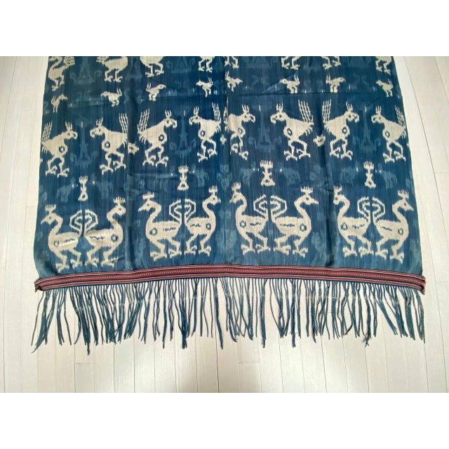 Rare Bold indigo Cotton Sumba Textile For Sale - Image 11 of 18