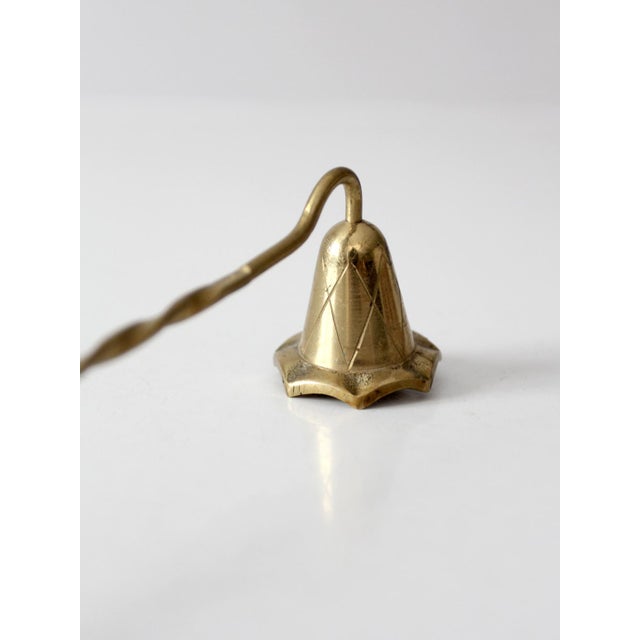 Metal Vintage Brass Candle Snuffer With Twisted Handle For Sale - Image 7 of 12