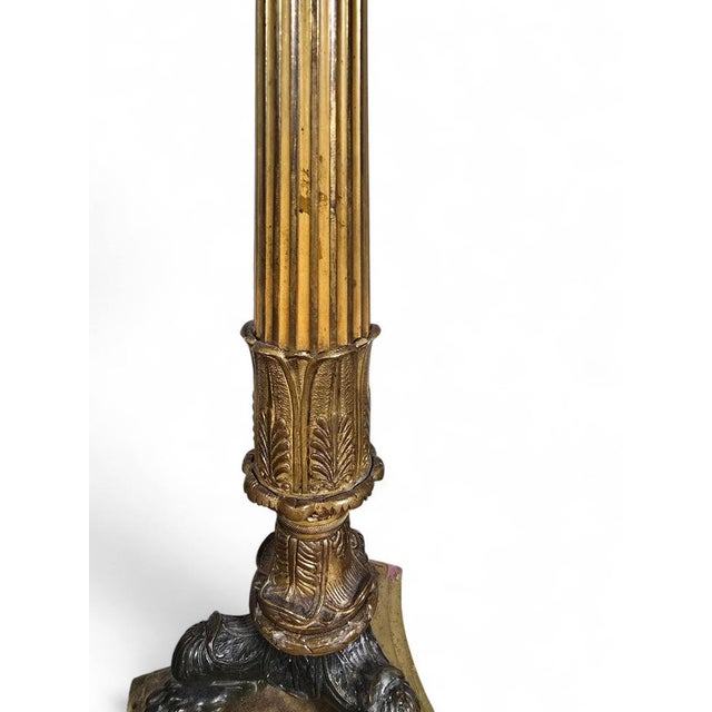 Late 19th Century Antique French Chased Gilt Bronze Candleholder, 1870 For Sale - Image 5 of 8