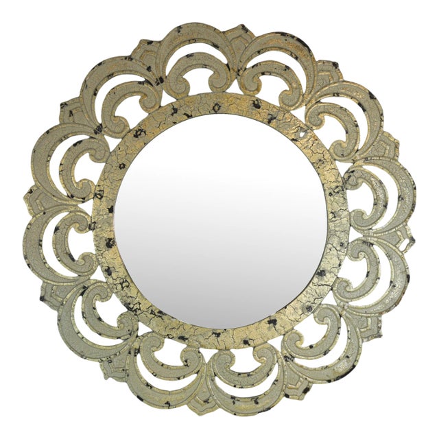 Ivory Color Decorative Garden Mirror For Sale