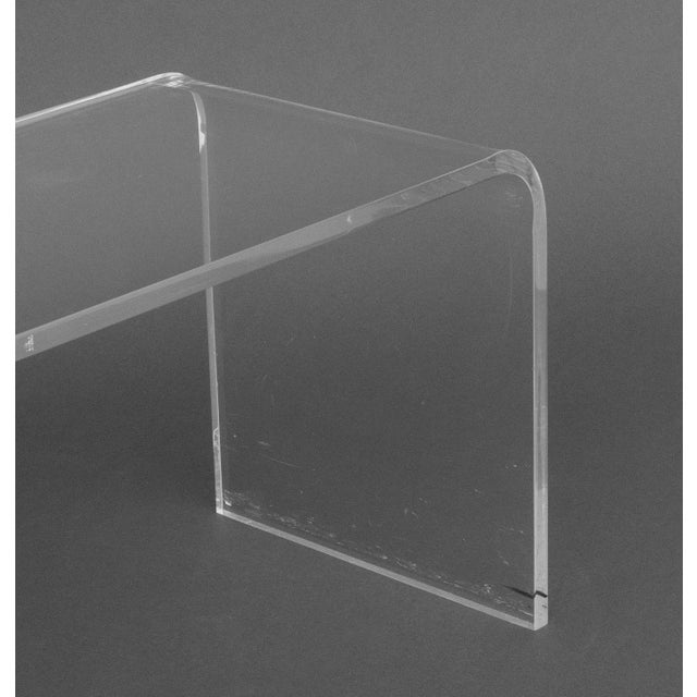 Modern Clear Acrylic Waterfall Table For Sale In New York - Image 6 of 7