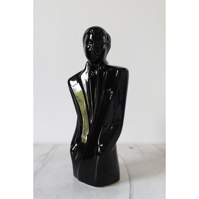 Postmodern Vintage Postmodern Black Ceramic Figure For Sale - Image 3 of 8