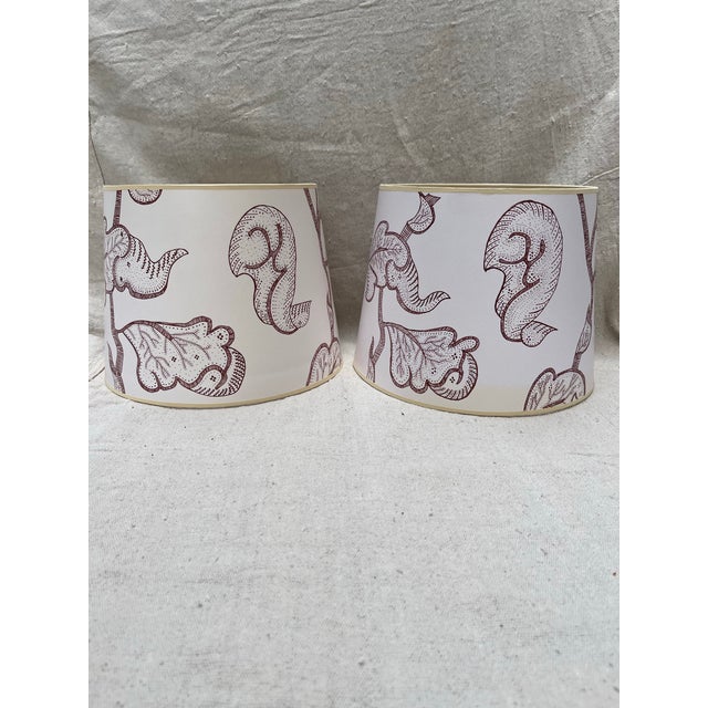 Albert Hadley Hand Drawn Paper Lampshades a Pair Attributed to Albert Hadley For Sale - Image 4 of 10