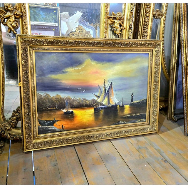 Bring the beauty of the coast into your home with this stunning seascape artwork featuring elegant sailboats gliding...