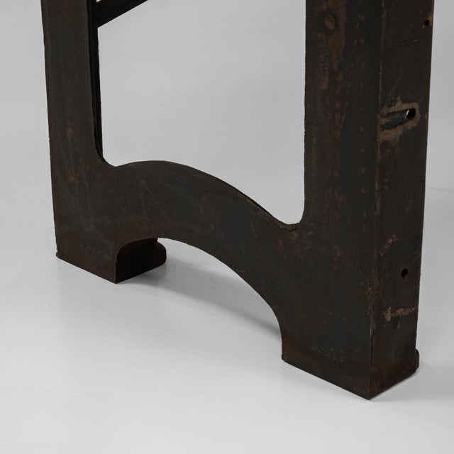 20th Century French Industrial Cast Iron Work Table with Wooden Top For Sale - Image 13 of 18