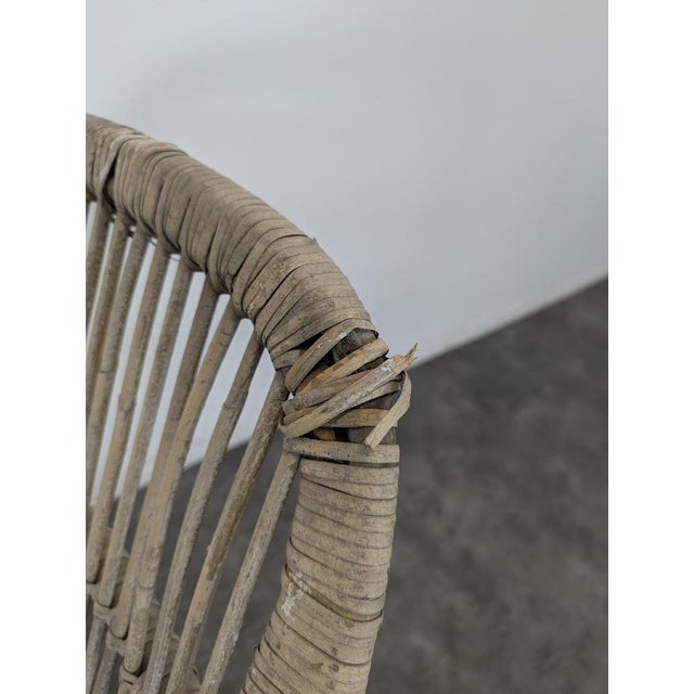 Wicker and Bamboo Lounge Chair by Georges Coslin For Sale - Image 5 of 6