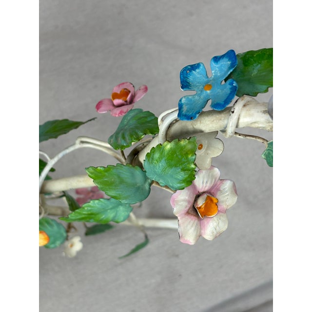 Mid 20th Century French Flora Tole Table With Hand-Painted Details For Sale - Image 6 of 10