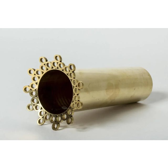 Mid-Century Modern Brass Vase by Pierre Forssell For Sale - Image 3 of 9