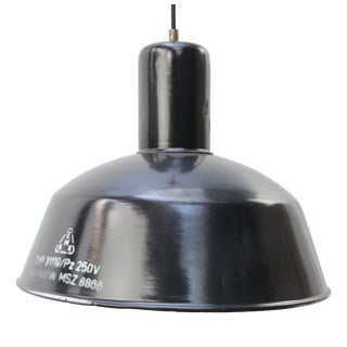 Vintage Industrial Pendant Light in Blue Enamel For Sale