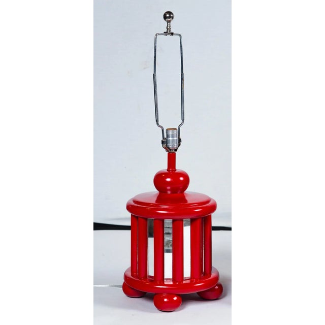 Mid-Century Modern Mid-Century Mirrored Red Lamps - a Pair For Sale - Image 3 of 11