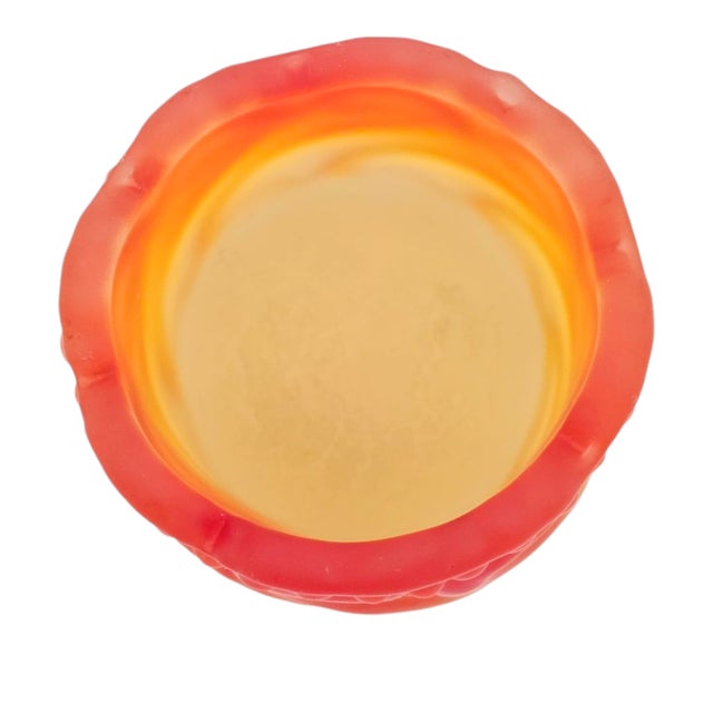 Northwood Dugan Amberina Satin Scroll Pressed Glass Toothpick Holder 2.25" For Sale - Image 4 of 9