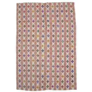 1960s Vintage Handwoven Embroidered Kilim- 7′4″ × 10′11″ For Sale