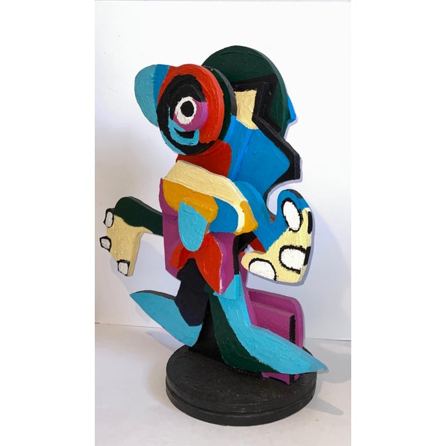 Karel Appel, Karel Appel Colorful Expressionist Hand Painted Wood Cobra Sculpture Pop Art, 1977 For Sale In Miami - Image 6 of 8