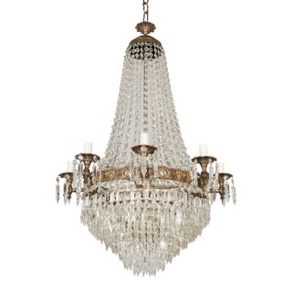 French Empire Style Crystal Chandelier For Sale