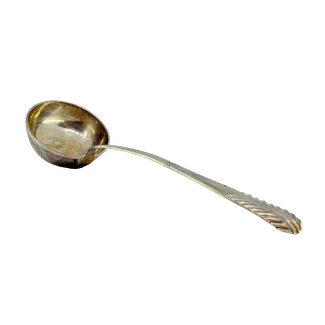 Silver Silver Soup Ladle with Embossed Handle For Sale - Image 8 of 8