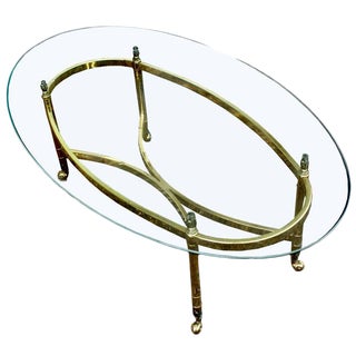 Vintage Neoclassical Style Brass Side Table by Labarge For Sale