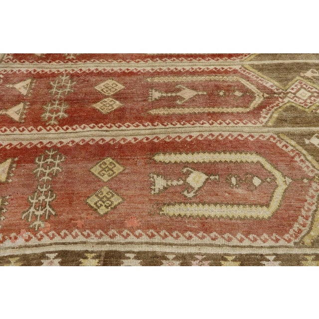 Vintage Turkish Oushak Saph Prayer Rug, 05'07 X 09'03 For Sale - Image 4 of 11
